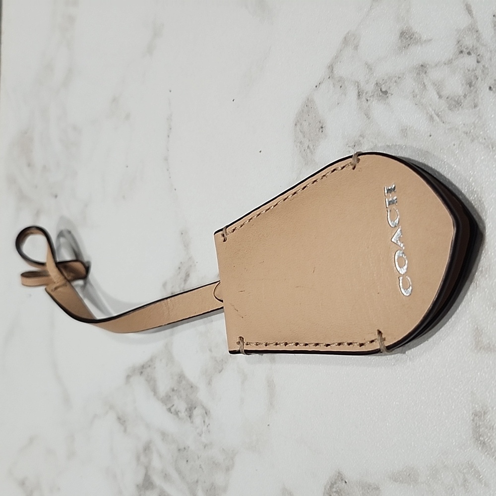 Coach All Leather Bag Key Tag Charm